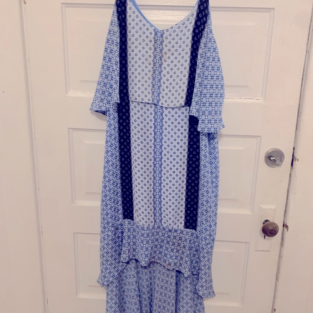 Spaghetti Strap Blue & White Summer  Dress